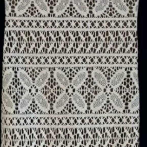 Anne Klein Black w/ White Crocheted Lace Sleeveless Sheath Dress 14 - Picture 5 of 7